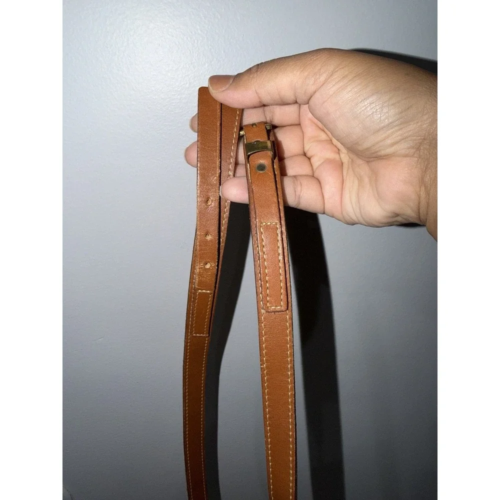 Genuine Leather Belt Size 36 Brown Tan Dress Casual Silver Buckle 38.5